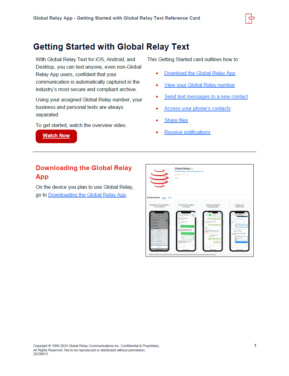 Global Relay – Getting Started with Global Relay Text