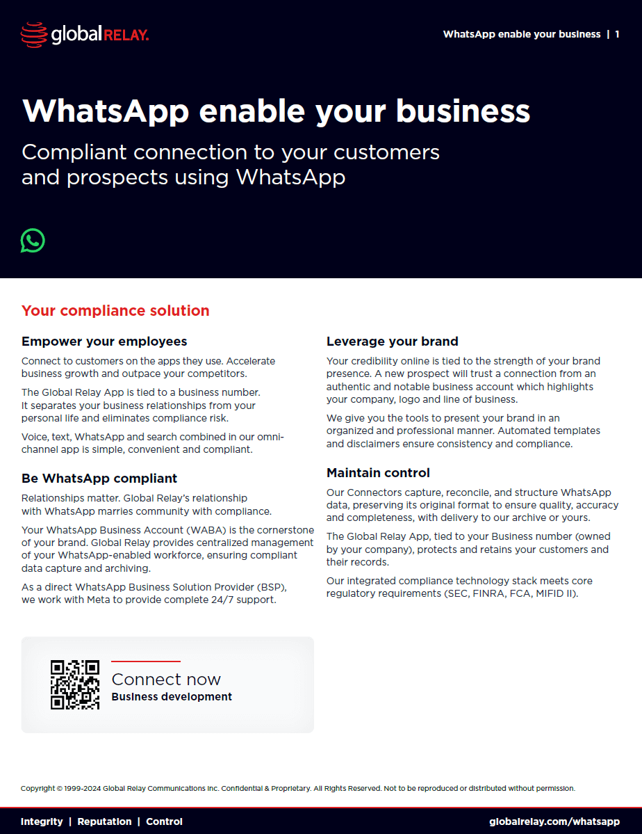 Global Relay App – WhatsApp Archiving