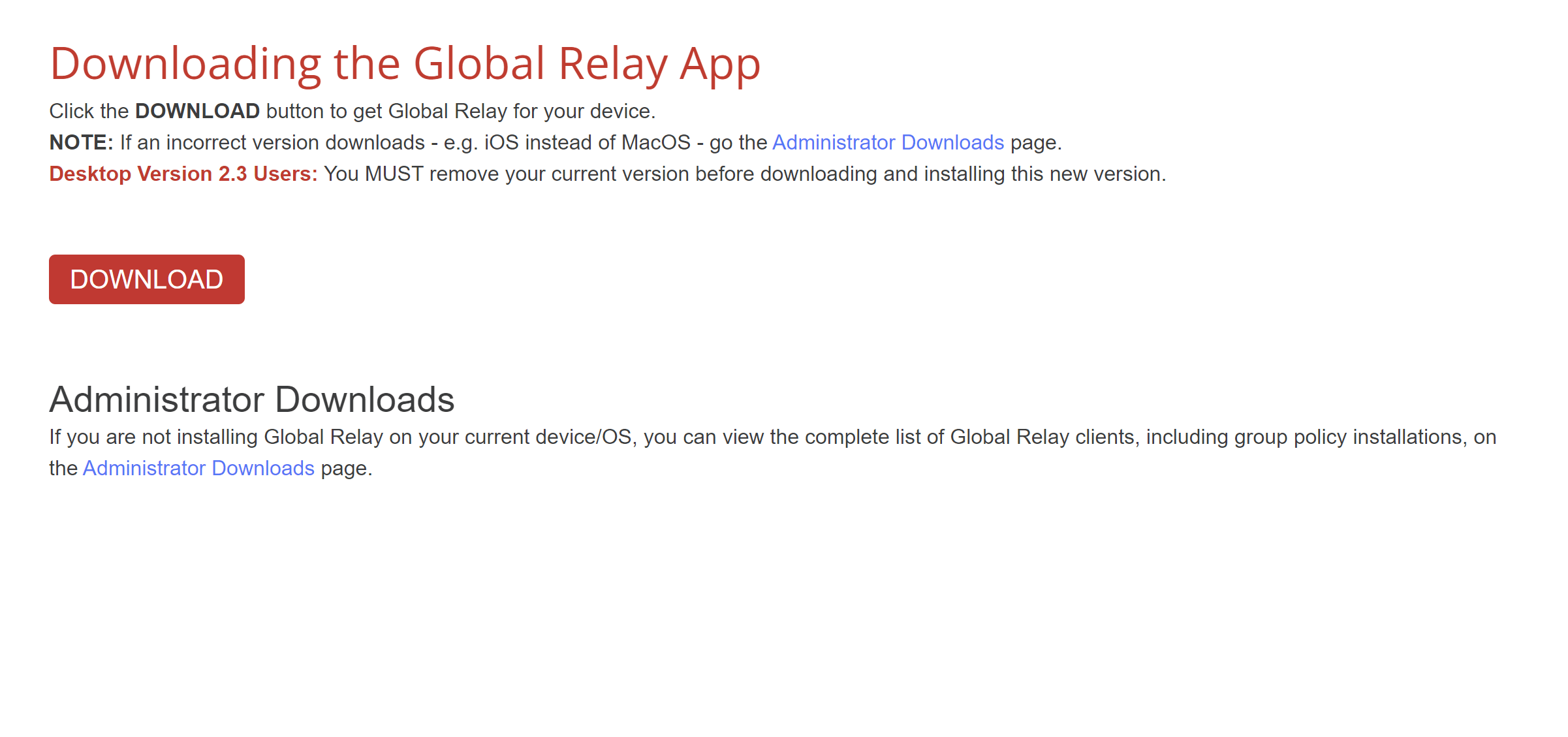 Global Relay Desktop Download